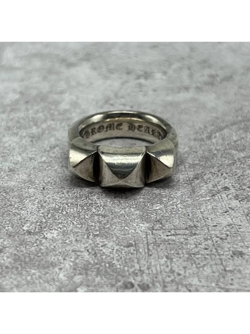 Chrome Hearts Waxed Punk Ring Silver